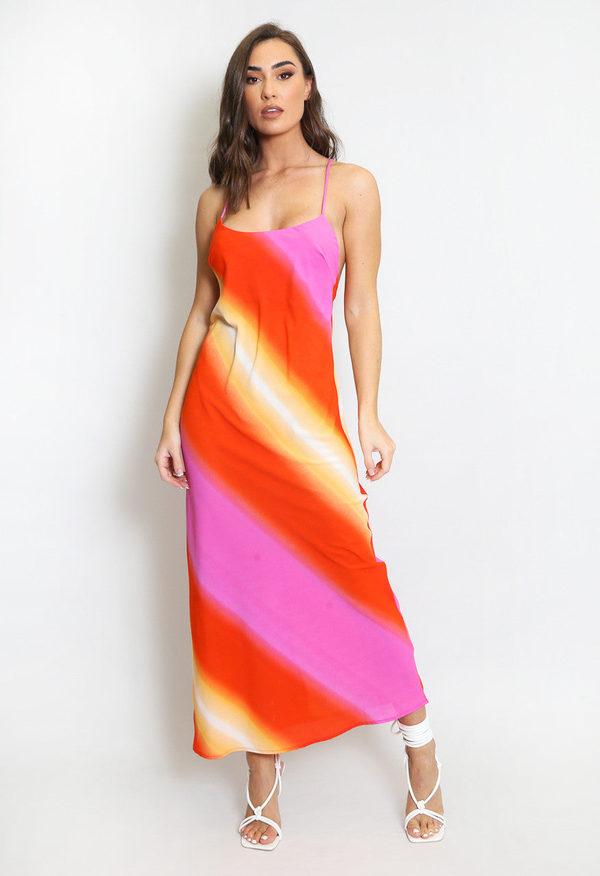 Multicolors Stripe Maxi Dress