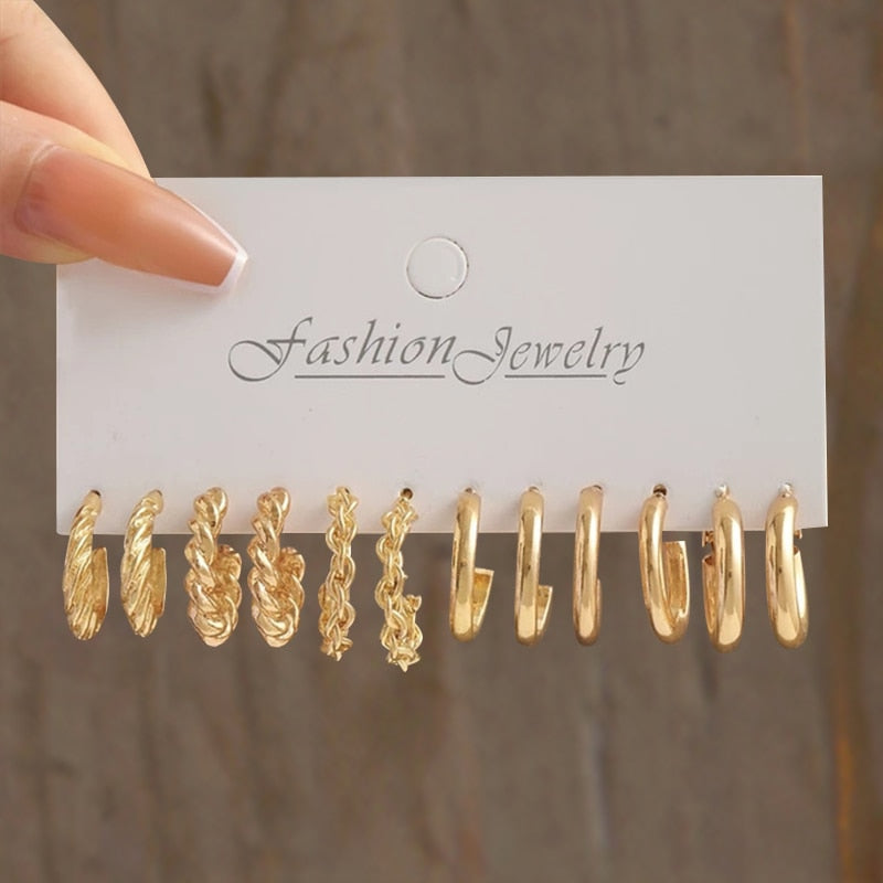 Earrings for Women Girls Simple Fashion Geometric  Drop Earring Set New Trendy Jewelry Party
