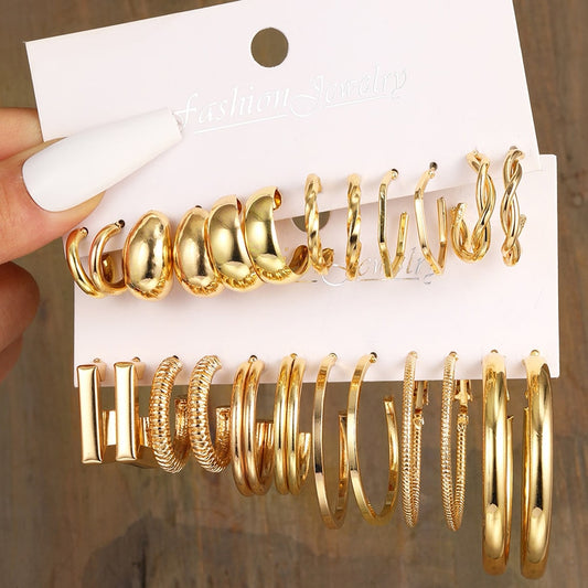 Earrings for Women Girls Simple Fashion Geometric  Drop Earring Set New Trendy Jewelry Party